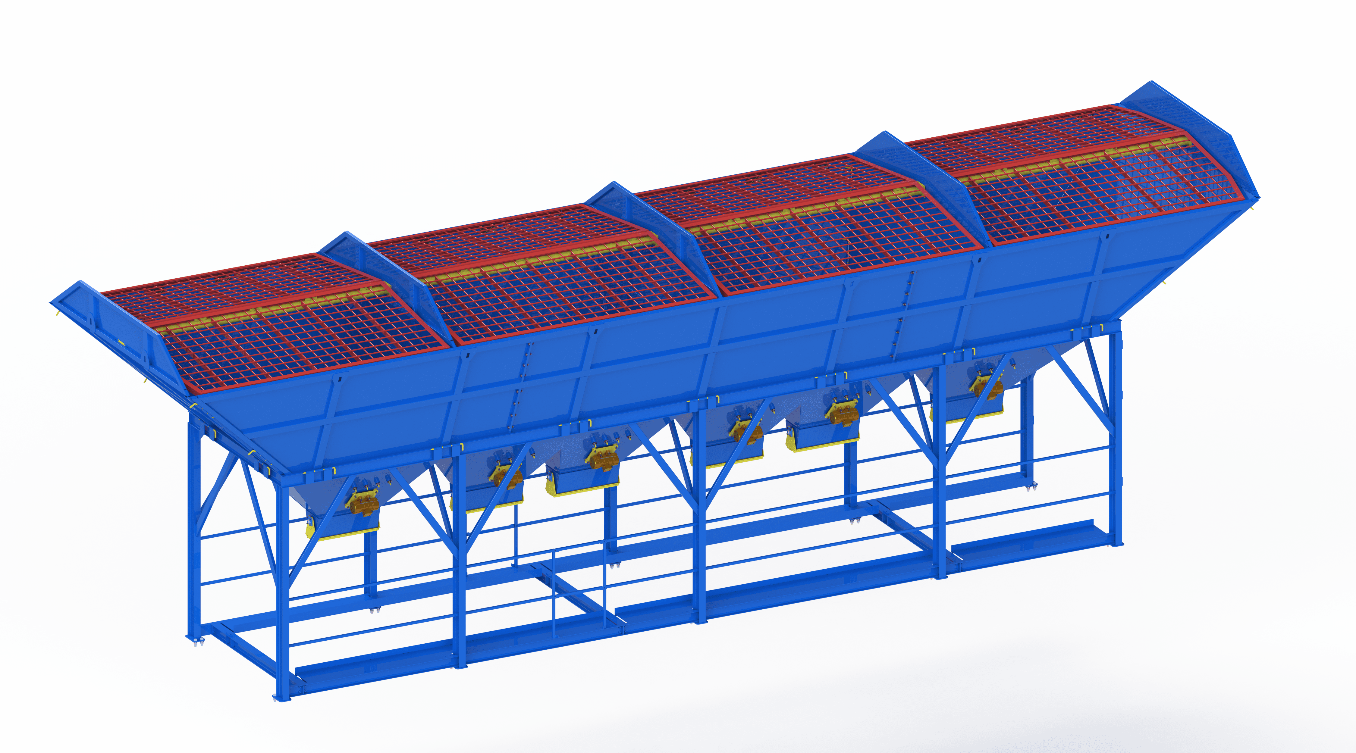 Tolva para áridos de cuatro secciones de 4x15 m³